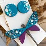 Spārītes piespraude un auskari ar kristāliem COSP4