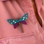 Dragonfly brooch with crystals FLYD8