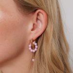 Auskari : Peonija ar pērlīti