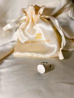 Adjustable button charm ring base - silver