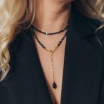 Long crystal necklace