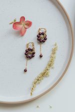 Earrings: Burgundy - Image 2