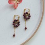 Earrings: Burgundy
