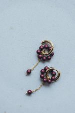 Earrings: Burgundy - Image 3
