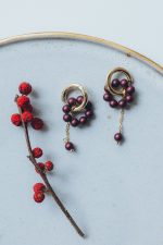Earrings: Burgundy - Image 2