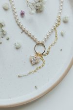 Necklace: Droplet with a crystal heart