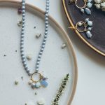 Set: Forget-me-knots with freshwater pearls