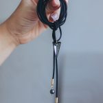 Black Jewelry Cord with Spike crystal