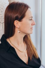 Set: Long Mallorca pearl necklace and earrings - Image 2