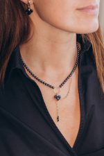 Necklace: Night with a crystal heart - Image 2